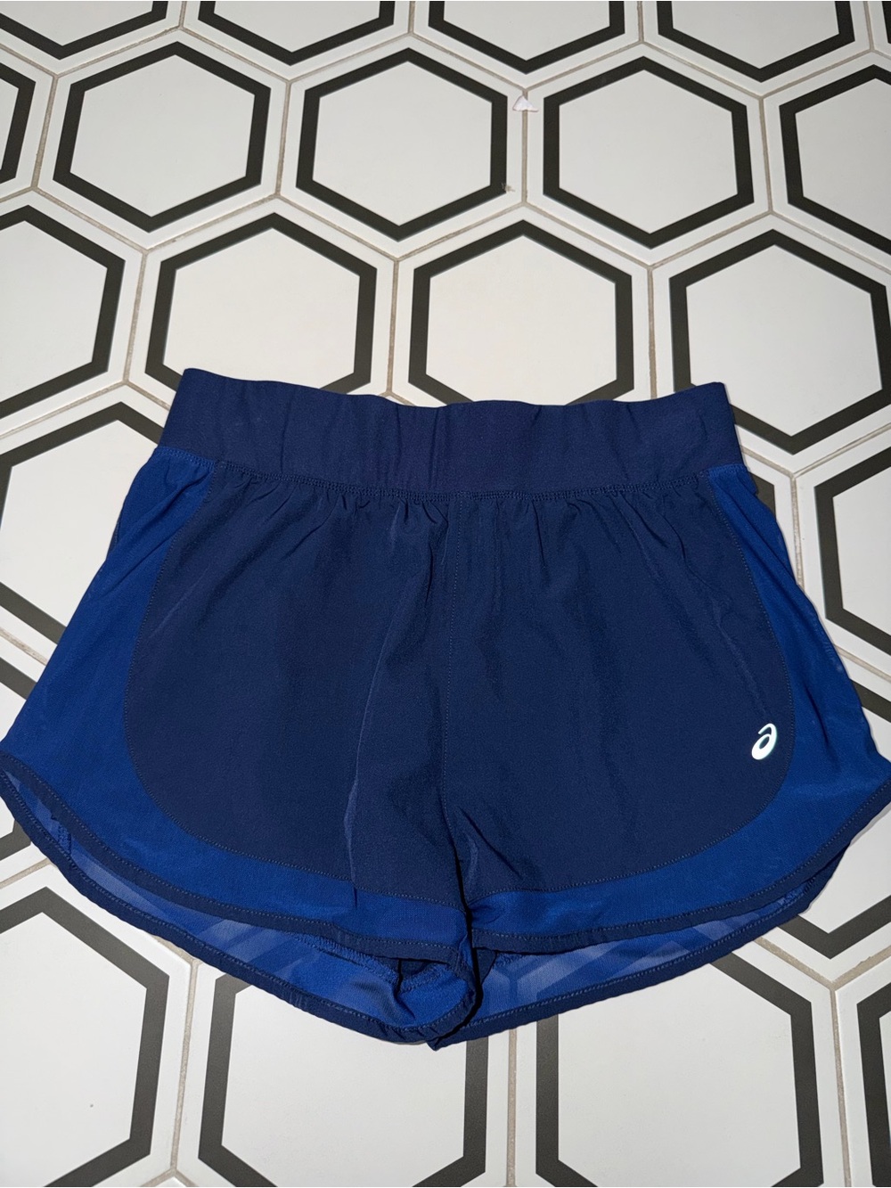 ASICS Navy and Royal Blue Women's Athletic Shorts